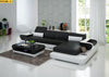 L-Shaped Wooden Framed Luxurious Leather Sectional Sofa Set - Lixra