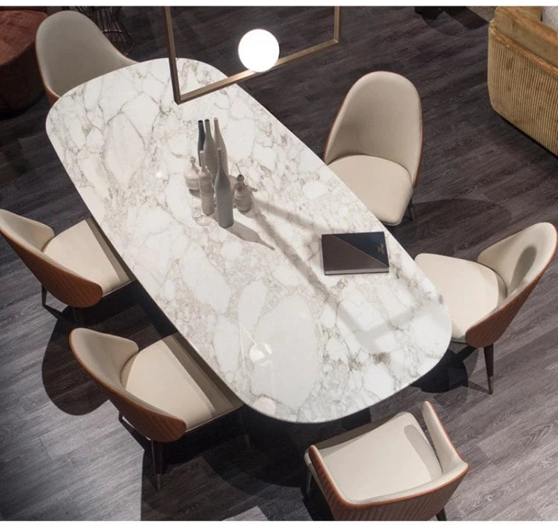 High-Defined Luxurious Marble-Top Stunning Dining Table Set / Lixra