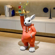 Resin Rabbit Statue Decorative Side Stand / Lixra