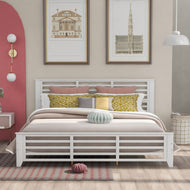 Horizontal Bar Hollow Platform Bed, King Size / Lixra