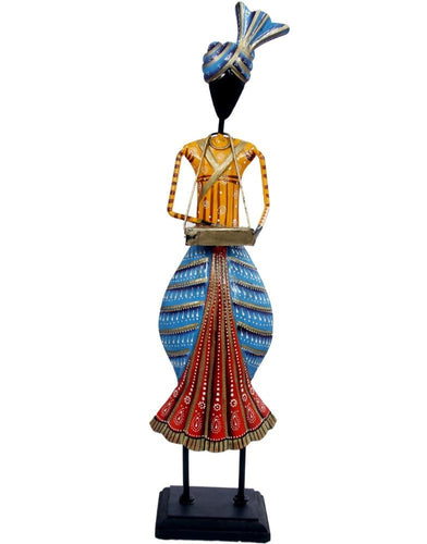 Traditional Drum Playing Metallic Doll Showpiece / Lixra