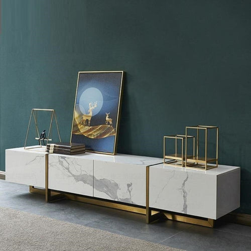 Sleek Modern Marble TV Stand / Lixra