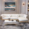 Exemplary Leather Upholstered Button Tufted Sectional Sofa / Lixra
