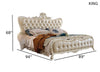 Royal-Looking Button Tufted Vintage Leather Bed - Lixra