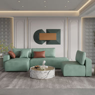 Sleek L-Shaped Leather Sectional Sofa / Lixra