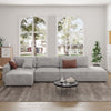Sleek L-shaped Faux Leather Sectional Sofa / Lixra 