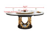 Convertible Gleamy Marble-Top Dining Table Set With Lazy Susan /  Lixra