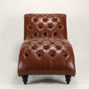 Diamond Tufted Leather Finishing Lounge Chaise