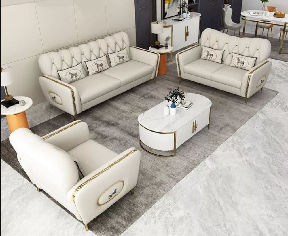 Modern Ravishing Leather Sofa Set