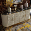 Luxury Marble Top Leather Surface Cabinet - Lixra
