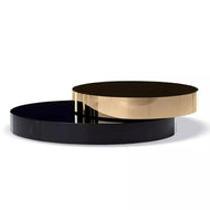 Glass Top Round Shaped Coffee Table / Lixra