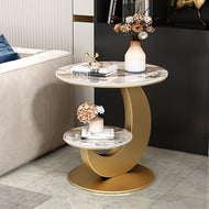 Marble Top Metallic Frame Side Table / Lixra