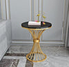 Elegant Round Marble Top Iron Frame Coffee Table - Lixra