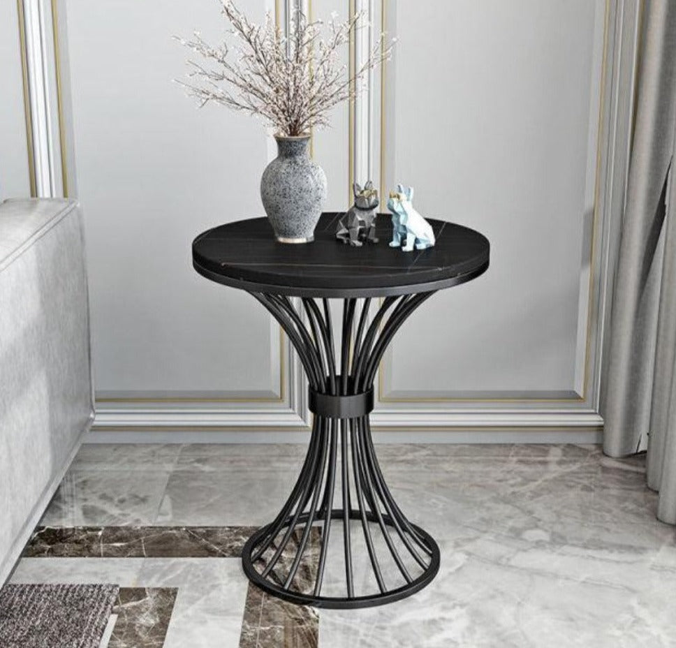 Marble Top Metal Frame Side Table / Lixra