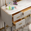 Luxurious Modern Marble-Top Astounding Dresser With Stool - Lixra