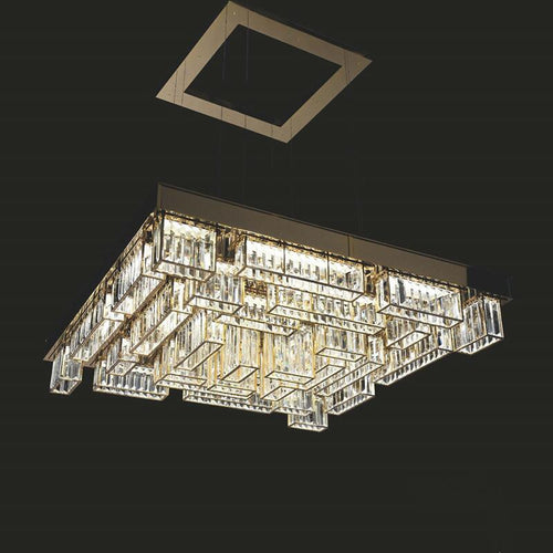 Modern Luxurious Glossy Finish Ornate Crystal Chandelier - Lixra