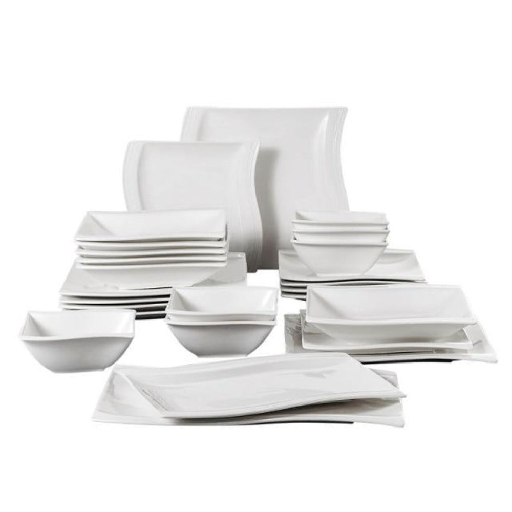 MALACASA Flora 36-Piece Dinnerware Set Porcelain Bowls Plates Mugs  Tableware Set
