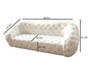 Contemporary Chesterfield Design White Top Grain Italian Leather 3-Seater Sofa / Lixra