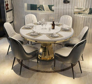 Minimalistic Crystal Marble Dining Table Set / Lixra