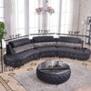 Half-Moon Shaped Modern Leather Sectional Sofa with Coffee Table - Lixra