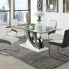 Dual Pedestal Base Tempered Glass Top Dining Table / Lixra