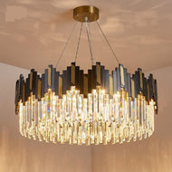 Gold And Black Crystal Chandelier / Lixra