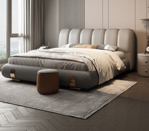 Fascinating Modern Design Stylish Leather Upholstered Bed / Lixra