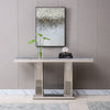 59" Rectangular Marble Top Double Pedestal Accent Table / Lixra