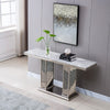 59" Rectangular Marble Top Double Pedestal Accent Table / Lixra