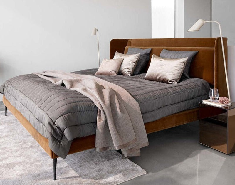 Fascinating Design Splendorous Velvet Fabric Bed / Lixra