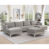 Modern Velvet Sectional Sofa Set / Lixra