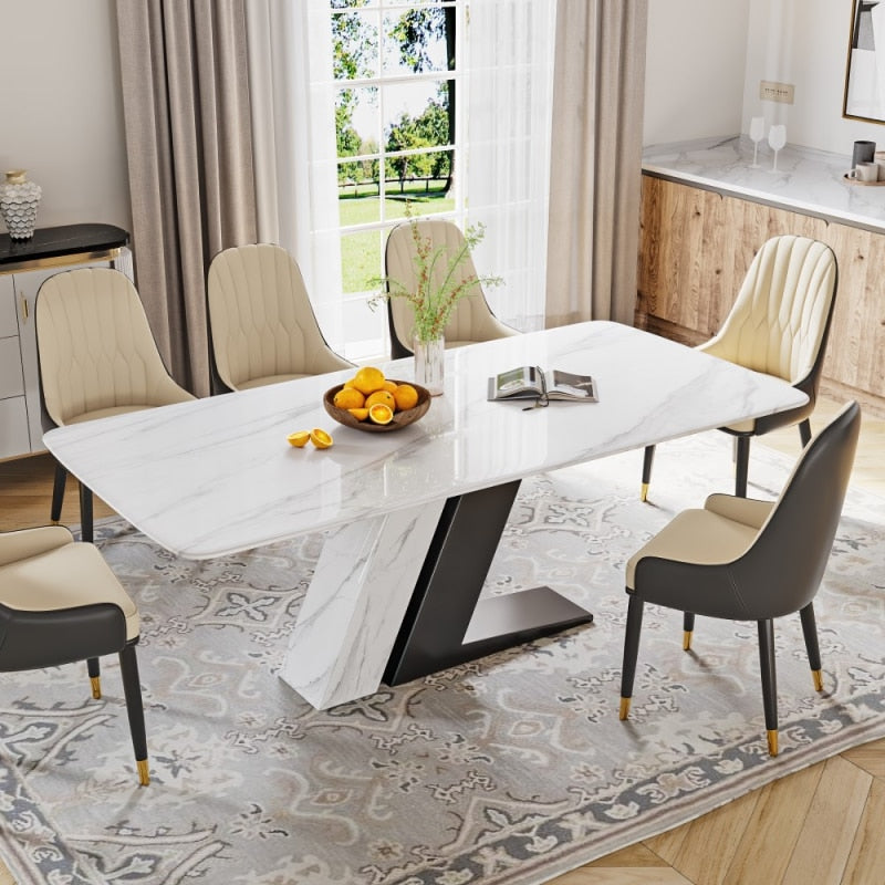 Z-Shaped Sintered Stone Top Dining Table / Lixra