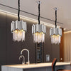 Twirl Design Gold And Chrome Metal Finish Pendant Crystal Chandelier - Lixra