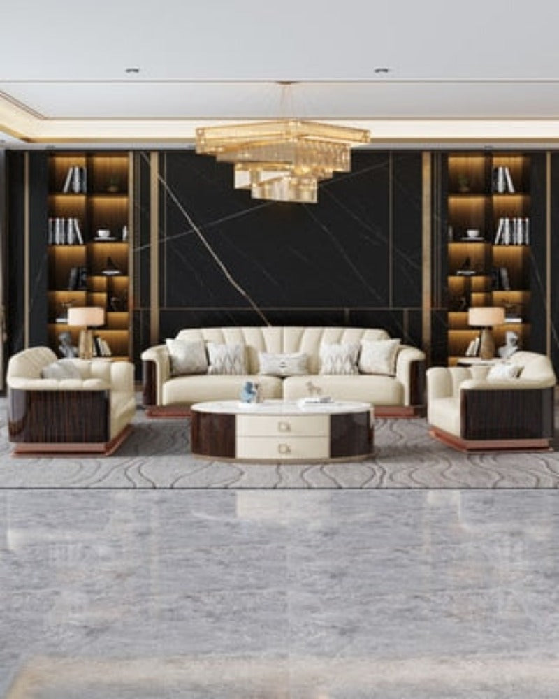 Modern 3-Pcs Leather Sofa Set for Elegant Interiors - Lixra.com