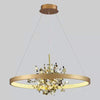 Luxurious Exquisite Design Gold Finish Ring Pendant Light / Lixra