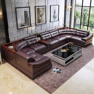 Modern Comfy Leather Sectional Sofa / Lixra