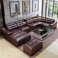 Modern Lavish Comfy Leather Endearing Sectional Sofa - Lixra