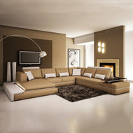 Modern U-Shaped Bodacious LED Leather Sectional Sofa / Lixra