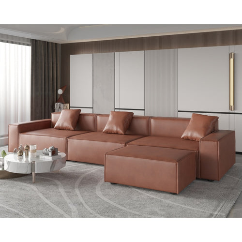 Modern Luxurious Modular Fabric Sofa with Ottoman / Lixra