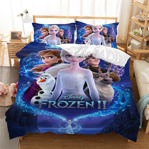 Adorable Stylish Design Frozen Princess Print Slick Bedding Set-Lixra