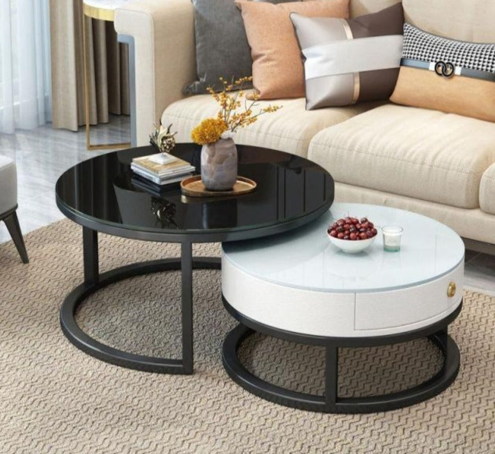 Luxurious Modern Look Glossy Finish Glass Top Coffee Table - Lixra  