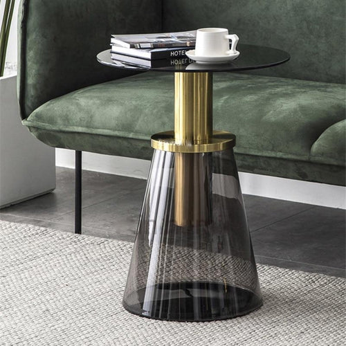 Glass Finish  Round Top Minimalist Coffee Table - Lixra