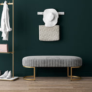 Line Design Modern Endearing Velvet Fabric Ottoman - Lixra
