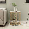 Light Luxury Home Desire Double-Layer Storage Marble Top Side Table - Lixra