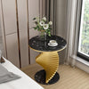 Elegant Round Marble Top Double Helix Base Coffee Table - Lixra