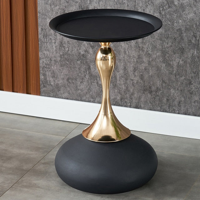 Artistic Design Golden Finish Side Tables - Lixra.com