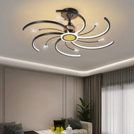Semi-Flush Mounted Light with Ceiling Fan / Lixra