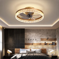 Nordic Crystal Shaded Aluminum Ceiling-Fan / Lixra