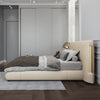 Creamy White Gold Plated Modern Leather Designer Bed - Lixra