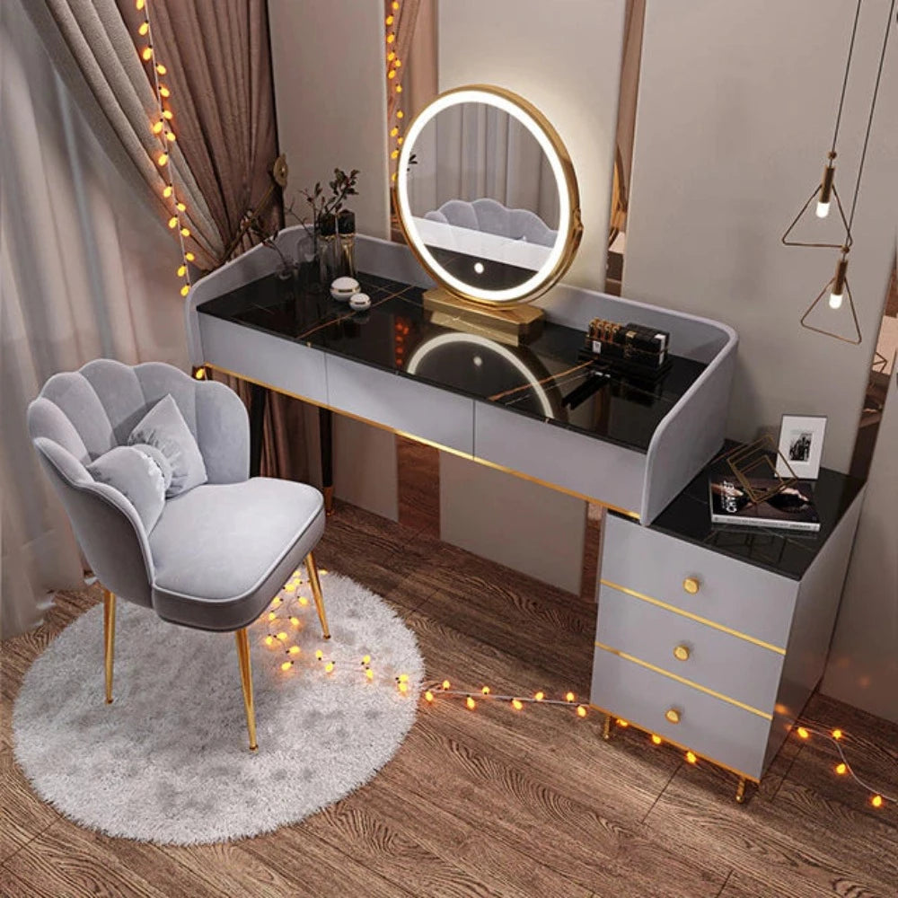 Voguish Luxury Marble-Top Magnolious Dresser Cabinet - Lixra